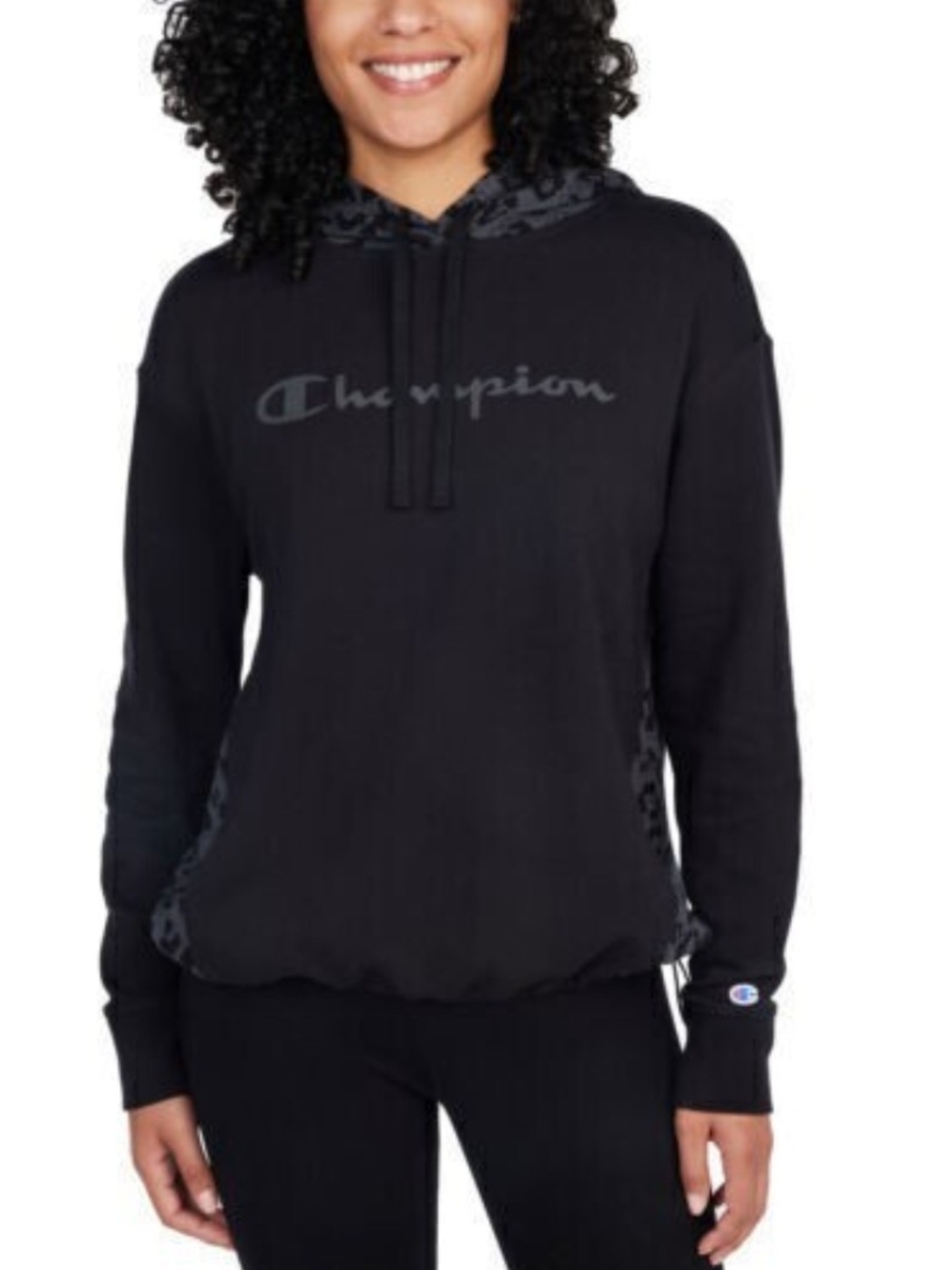 Champion Women's Black Logo Pullover Hoodie